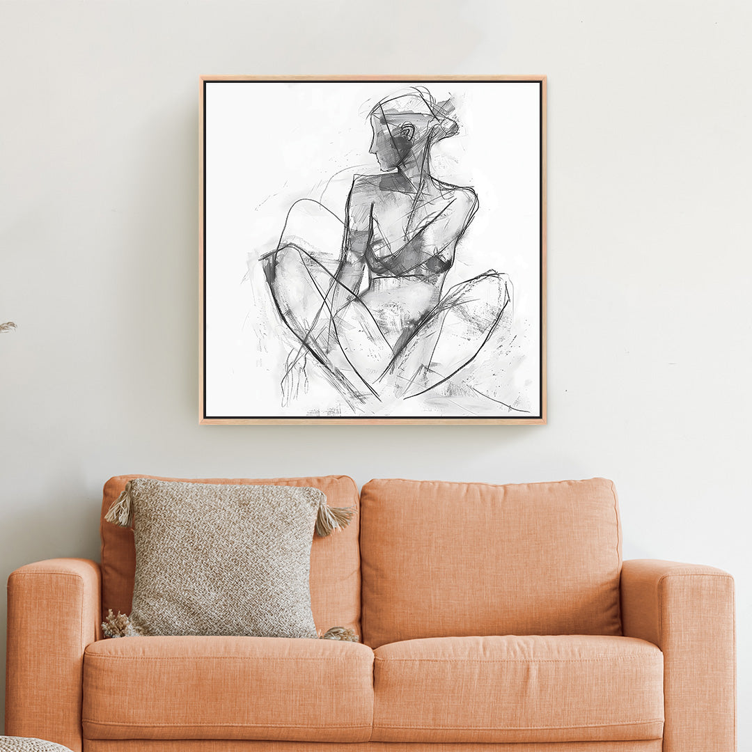 Aria Square Framed Printed Canvas - Mala Art Co.