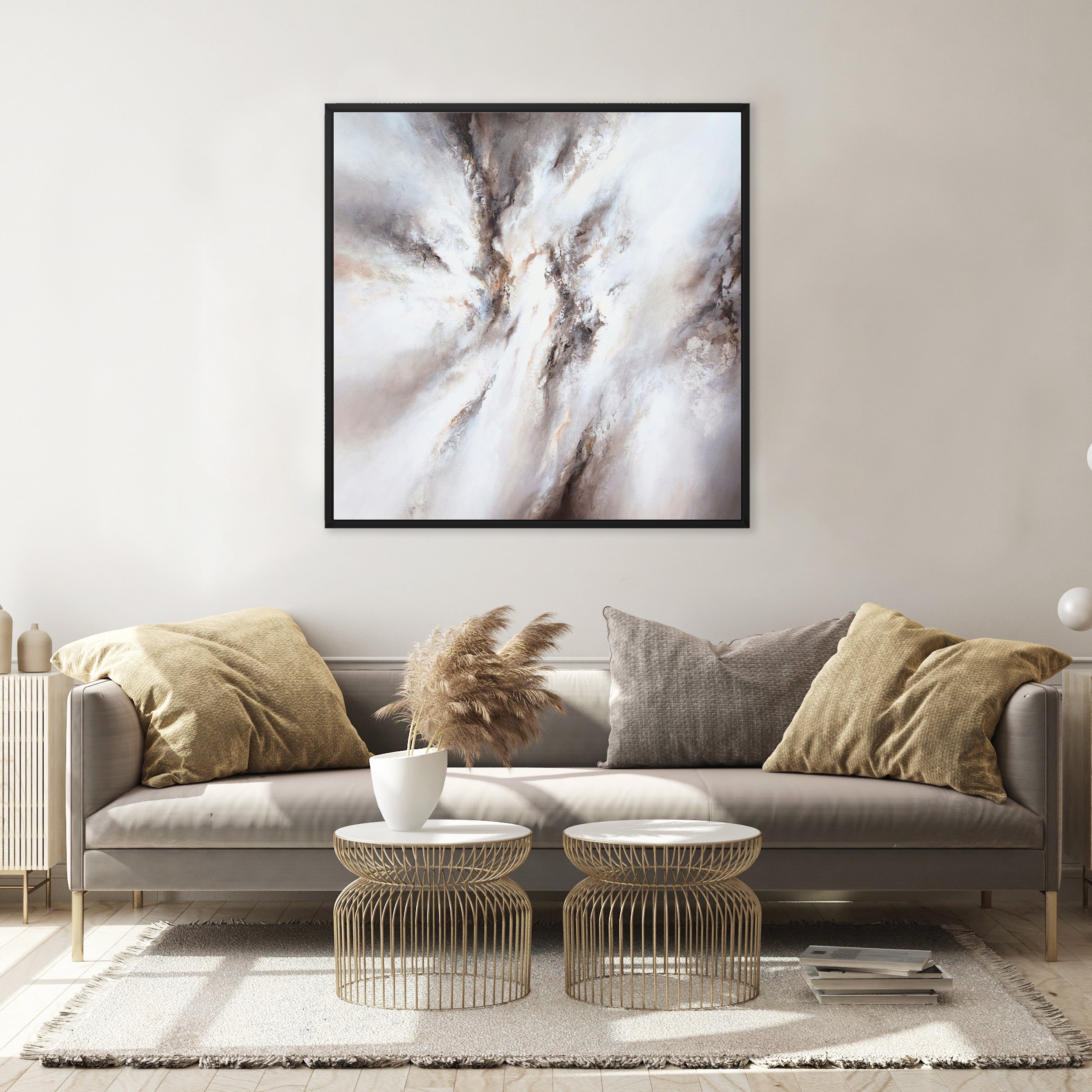 Fusion II Square Framed Printed Canvas - Mala Art Co.