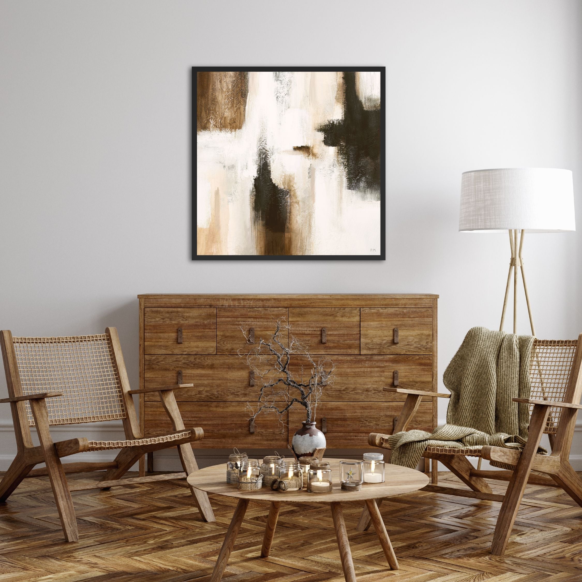 Casa I Square Framed Printed Canvas - Mala Art Co.