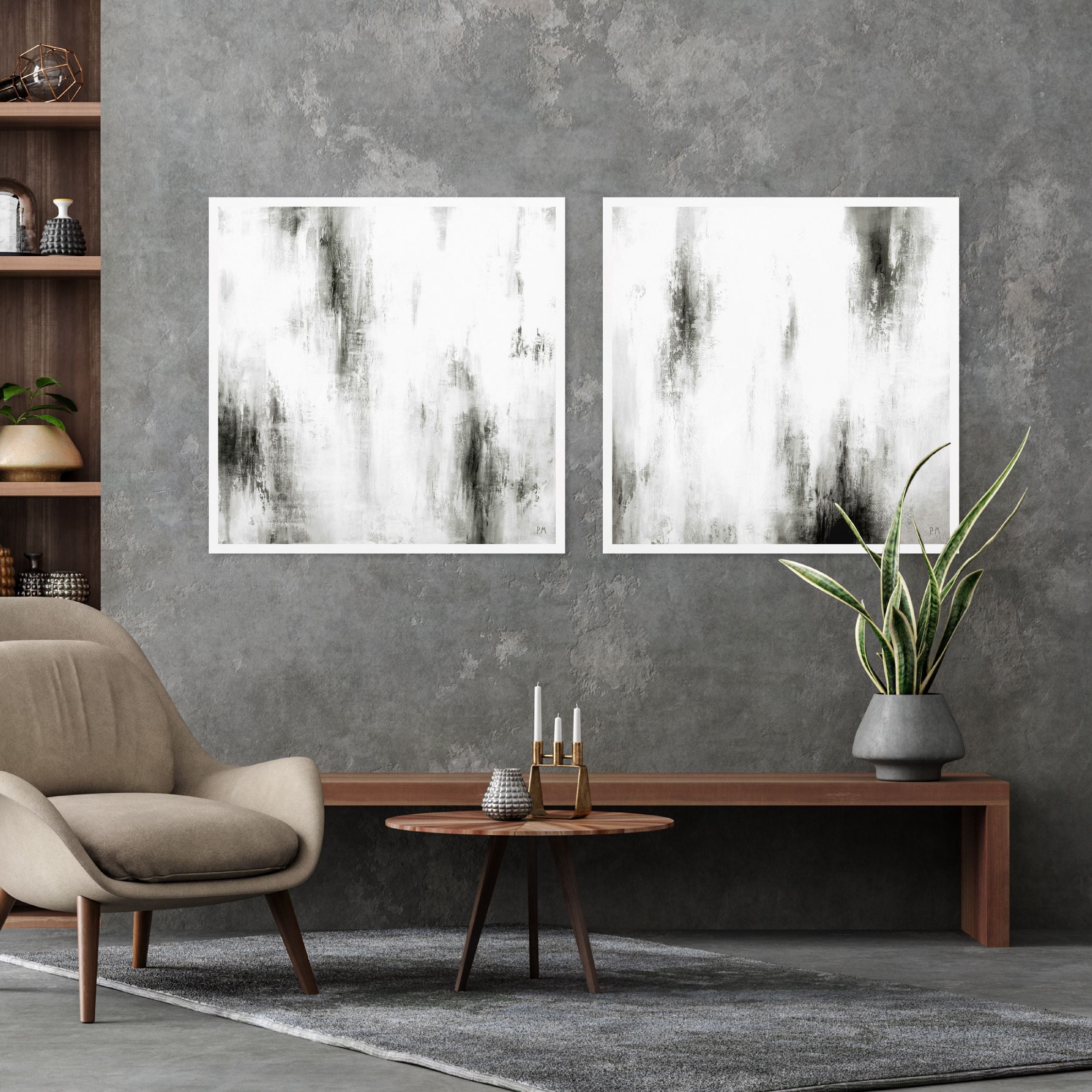 Manhattan II Square Framed Printed Canvas - Mala Art Co.