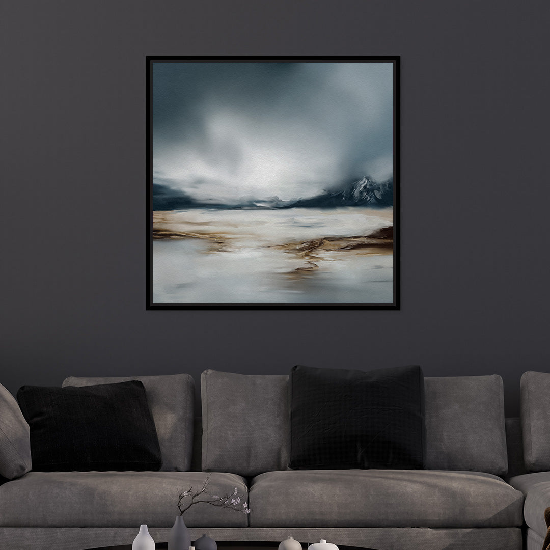 Blue Haze Square Framed Printed Canvas