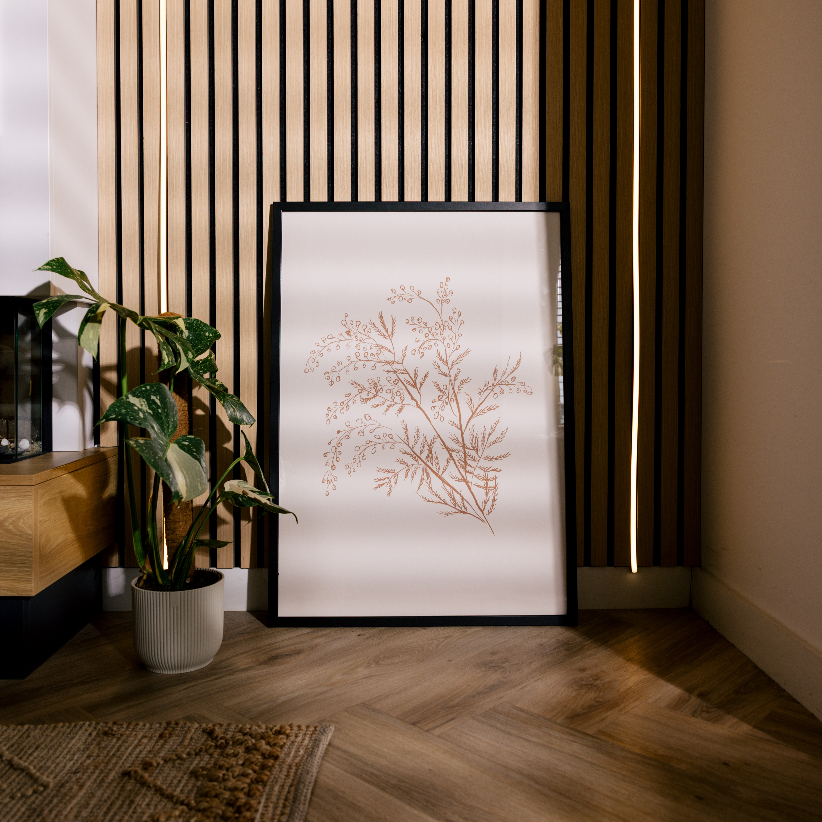 White Acacia Botanical Branch Print
