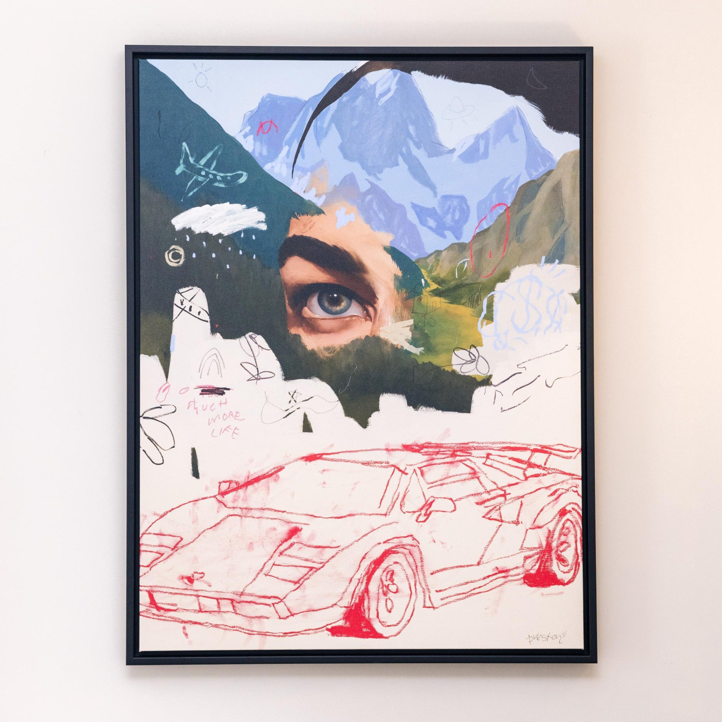 Wild Card (Mt.Countach) Portrait Framed Printed Canvas - Mala Art Co.