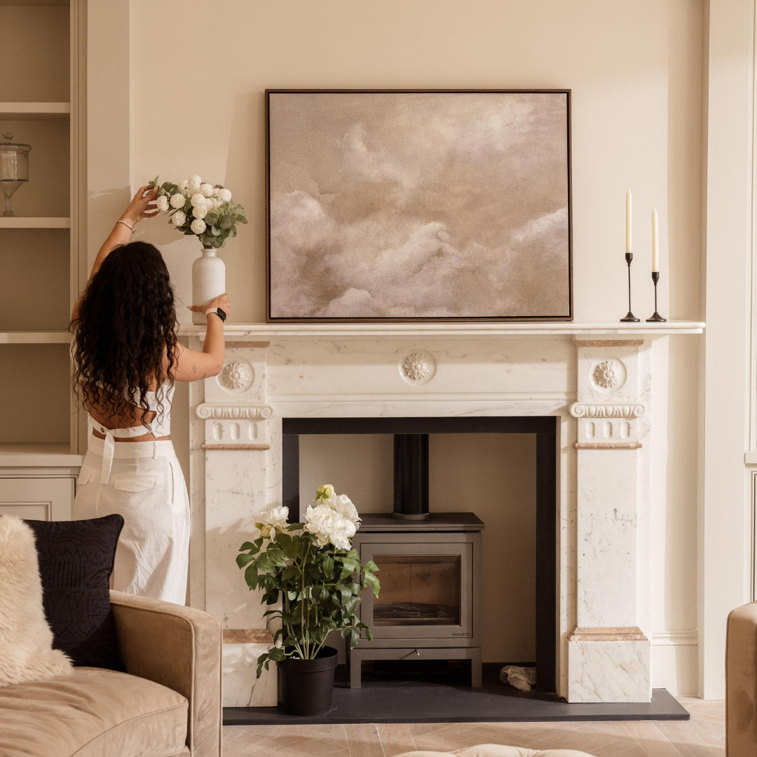 Cloud Framed Printed Canvas