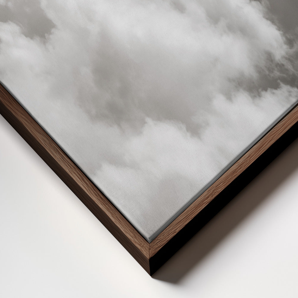 Sandy Clouds Portrait Framed Printed Canvas