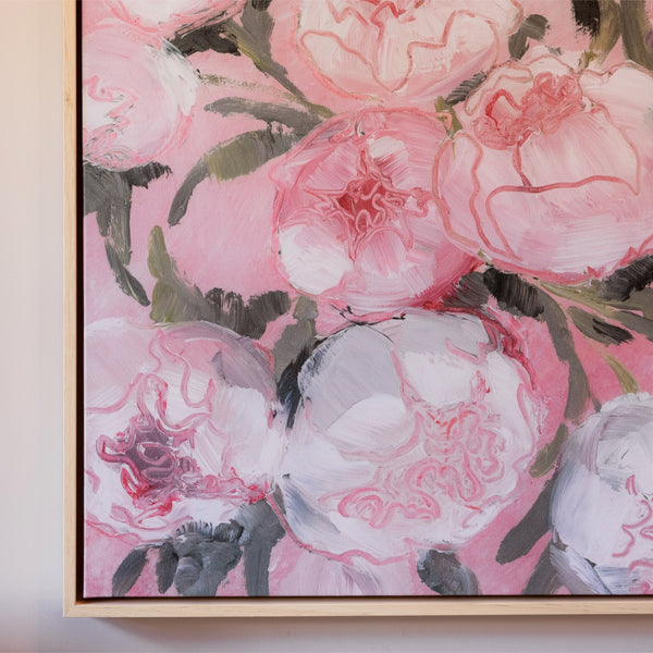 Pink Peonies Portrait Floral Canvas Wall Art