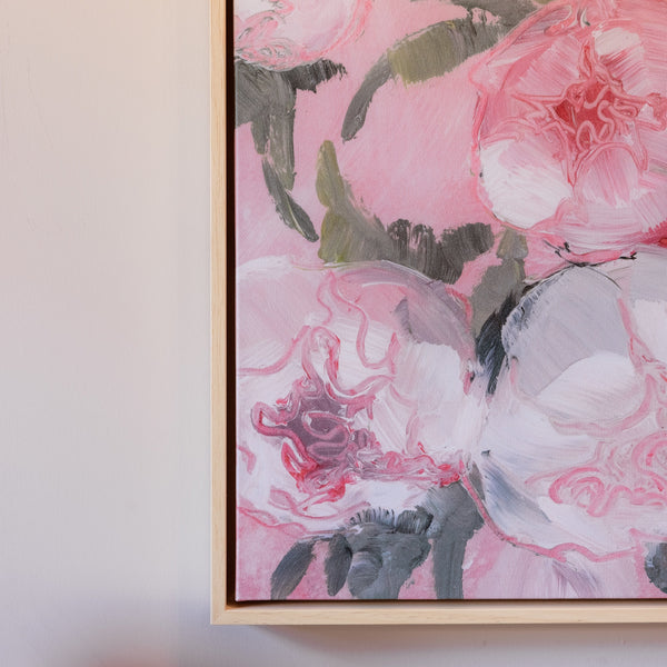 Pink Peonies Portrait Floral Canvas Wall Art