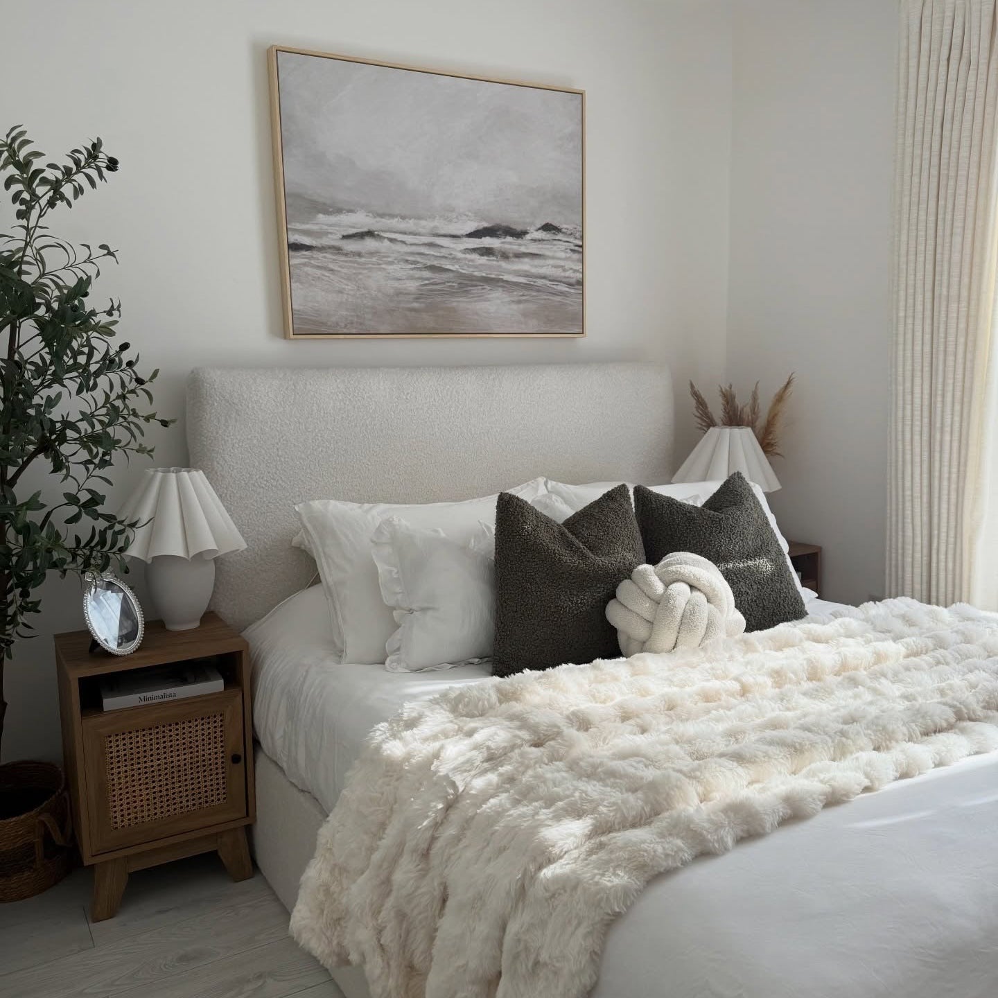 September Coast Landscape Framed Printed Canvas